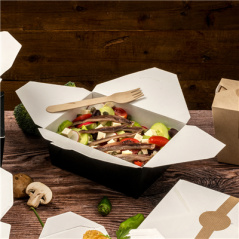 Image BOÎTES AMÉRICAINES MICRO-ONDABLES 'THEPACK' 1980 ML 250 + 12PP G/M2 19,6x14x6,2 CM NOIR CARTON ONDULÉ NANO-MICRO (200 UNIT