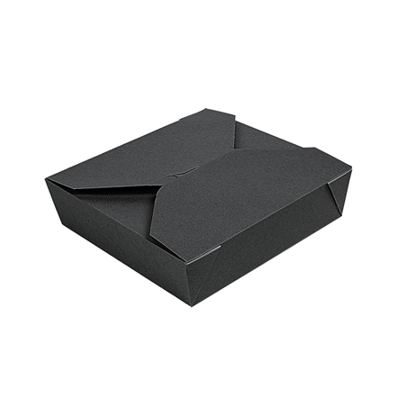 Image BOÎTES AMÉRICAINES MICRO-ONDABLES 'THEPACK' 2910 ML 250 + 12PP G/M2 21,7x21,7x6 CM NOIR CARTON ONDULÉ NANO-MICRO (100 UNIT