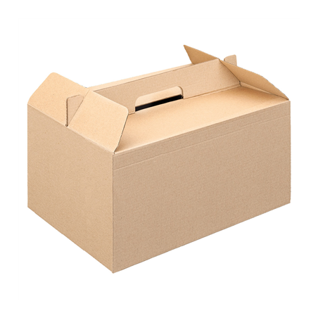 Image BOÎTES TRANSPORT DE REPAS 'THEPACK' 330 G/M2 24,5x13,5x12,8 CM NATUREL CARTON ONDULÉ MICROCANAL (100 UNITÉ) #1