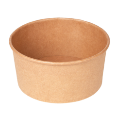 Image POTS SALADIERS 750 ML 320 + 18 PE G/M2 Ø 14,5/12,5x7 CM NATUREL KRAFT (500 UNITÉ) #1