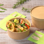 Image POTS SALADIERS 750 ML 320 + 18 PE G/M2 Ø 14,5/12,5x7 CM NATUREL KRAFT (500 UNITÉ) #2