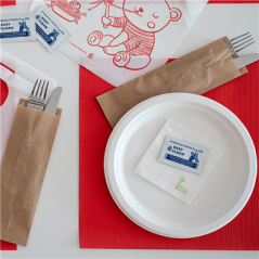 Image ÉTUIS POUR COUVERTS  32 G/M2 7+4x22 CM NATUREL KRAFT (500 UNITÉ) #3