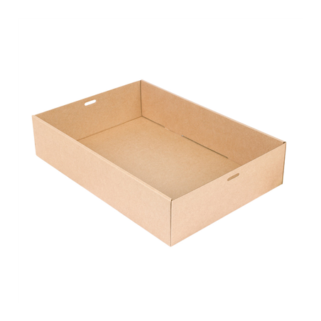 Image BOÎTES "TRAITEUR" M  375 G/M2 35,9x25,2x8 CM NATUREL KRAFT (100 UNITÉ) #1