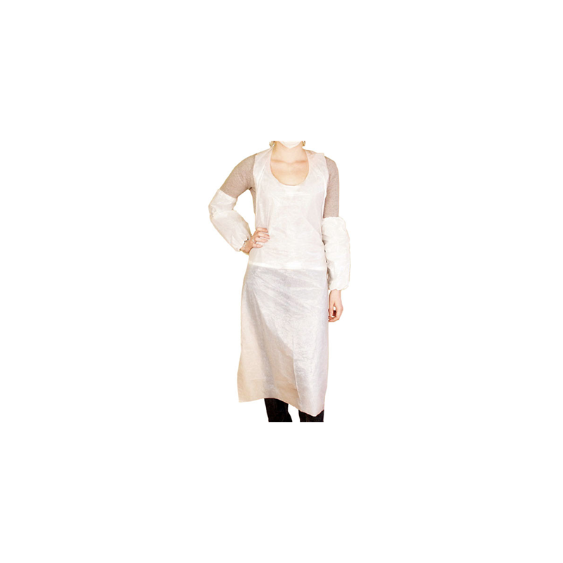 TABLIERS AU DÉTAIL  25µ 69x107 CM BLANC LDPE (100 UNITÉ)