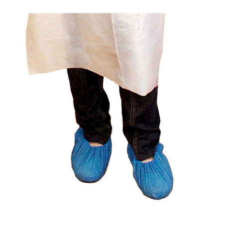 Image COUVRE CHAUSSURES ÉLASTIQUES  40µ 34x14 CM BLEU MARINE LDPE (100 UNITÉ) #1