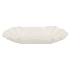 PLATEAUX OVALES 320 G/M2 22x14x3,75 CM BLANC CARTON (1000 UNITÉ)
