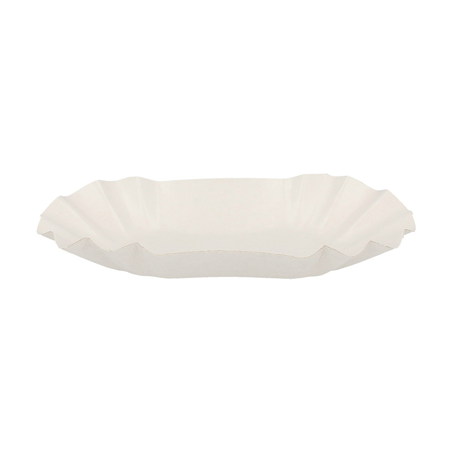 PLATEAUX OVALES  320 G/M2 22x14x3,75 CM BLANC CARTON (1000 UNITÉ)