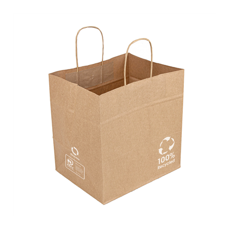 Image SACS SOS TRAITEUR AVEC ANSES  80 G/M2 26+17x24 CM NATUREL KRAFT (250 UNITÉ) #1