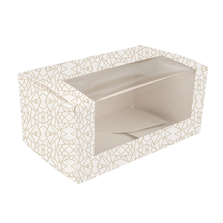 Image BOÎTES PÂTISSERIES AVEC FENÊTRE 'THEPACK DECO' 250 G/M2 + OPP 18x11x8 CM BLANC CARTON ONDULÉ NANO-MICRO (50 UNITÉ) #1
