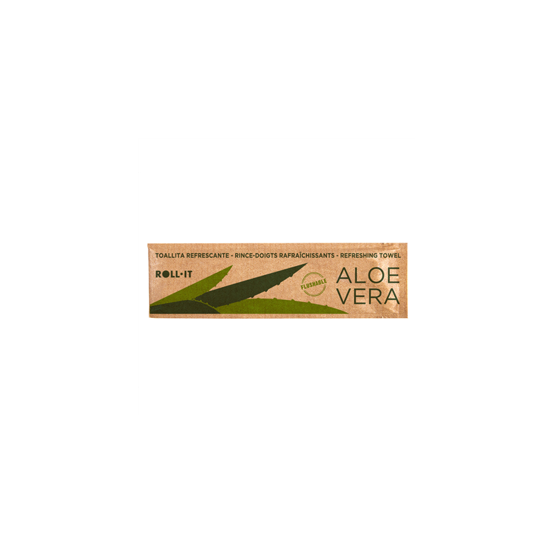 RINCE-DOIGTS FLUSHABLE 'ROLL-IT - ALOE VERA' 50 G/M2 14,5x4 CM BLANC CELLULOSE (1280 UNITÉ)