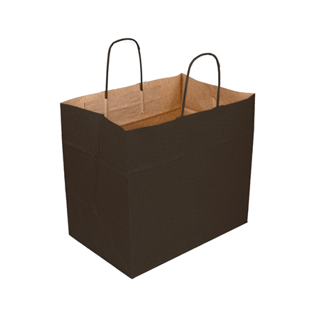 Image SACS SOS TRAITEUR AVEC ANSES  90 G/M2 32+21x28,5 CM NOIR KRAFT (250 UNITÉ) #1