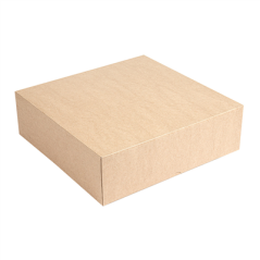 Image BOÎTES PATISSERIES SANS FENÊTRE 'THEPACK' 240 G/M2 26x26x8 CM NATUREL CARTON ONDULÉ NANO-MICRO (100 UNITÉ) #1