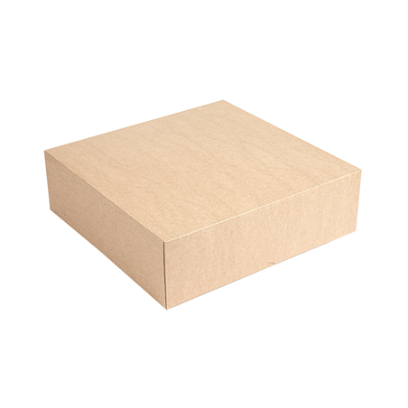 Image BOÎTES PATISSERIES SANS FENÊTRE 'THEPACK' 240 G/M2 26x26x8 CM NATUREL CARTON ONDULÉ NANO-MICRO (100 UNITÉ) #1