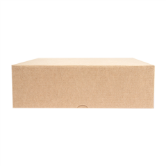BOÎTES PATISSERIES SANS FENÊTRE 'THEPACK' 240 G/M2 26x26x8 CM NATUREL CARTON ONDULÉ NANO-MICRO (100 UNITÉ)