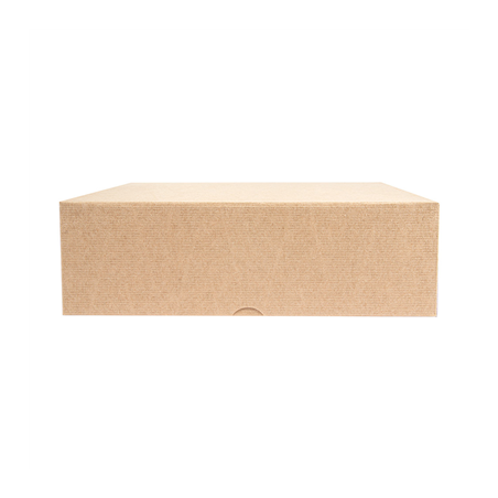 BOÎTES PATISSERIES SANS FENÊTRE 'THEPACK' 240 G/M2 26x26x8 CM NATUREL CARTON ONDULÉ NANO-MICRO (100 UNITÉ)