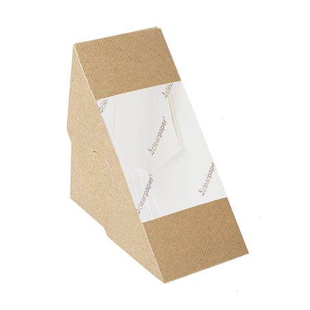 Image BOÎTES SANDWICH AVEC FENÊTRE ECO - DOBLE 'THEPACK' 220 G/M2 12,4x12,4x7,5 CM NATUREL CARTON ONDULÉ NANO-MICRO (500 UNITÉ) 