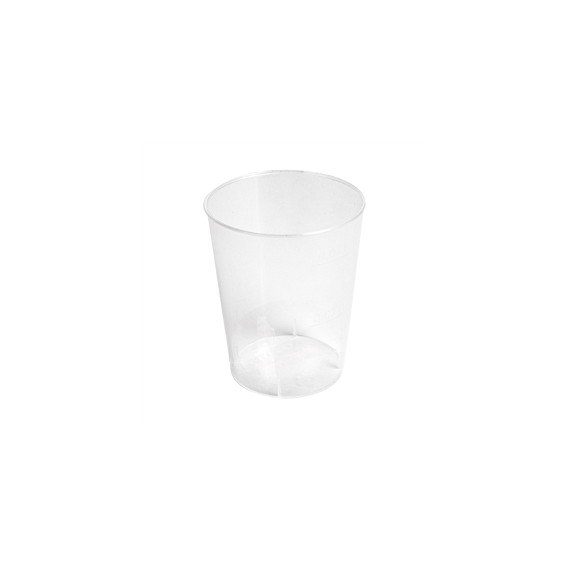 VERRES RÉUTILISABLES 20/40 ML Ø 4,1/3,2x5,1 CM TRANSPARENT PP (2000 UNITÉ)