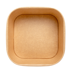 Image RÉCIPIENTS CARRÉS 1230 ML 320 + 26 PE G/M2 16,7x16,7x6,6 CM NATUREL KRAFT (300 UNITÉ) #3