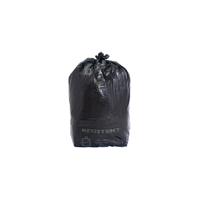 25 U. SACS POUBELLE 30 L 12µ 50x70 CM NOIR LDPE (20 UNITÉ)