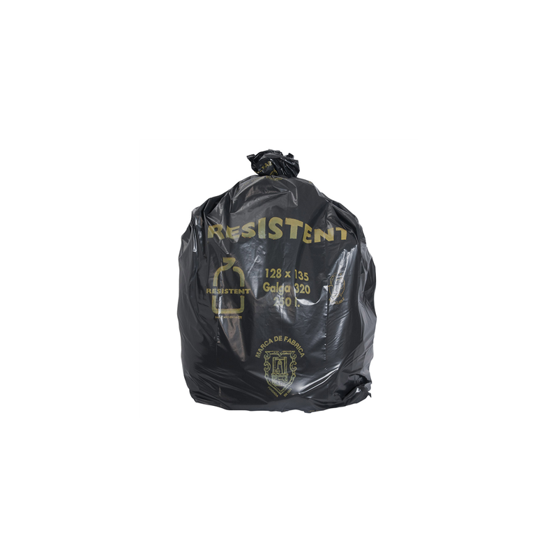 10 U. SACS POUBELLE 250 L 80µ 128x135 CM NOIR LDPE (5 UNITÉ)