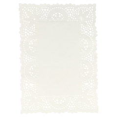 Image DENTELLES RECTANGULAIRES  47 G/M2 21x15 CM BLANC PAPIER (250 UNITÉ) #1