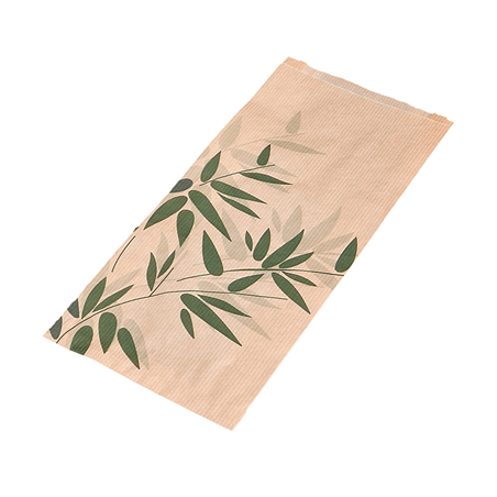 Image SACHETS CROISSANTS 'FEEL GREEN' 32 G/M2 14+7x26 CM NATUREL KRAFT (500 UNITÉ) #1