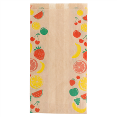 Image SACHETS PLATS POUR FRUITS 1 KG 32 G/M2 14+9x26 CM NATUREL KRAFT (500 UNITÉ) #1