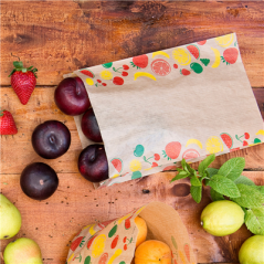 Image SACHETS PLATS POUR FRUITS 1 KG 32 G/M2 14+9x26 CM NATUREL KRAFT (500 UNITÉ) #3