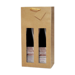 Image 10 U. SACS PORTE-BOUTEILLES AVEC FENÊTRE  175 g/m2 18+8,8x38 CM NATUREL KRAFT (10 UNITÉ) #1