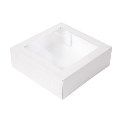 Image BOÎTES PÂTISSERIES AVEC FENÊTRE 'THEPACK' 250 G/M2 + OPP 23x23x7,5 CM BLANC CARTON ONDULÉ NANO-MICRO (200 UNITÉ) #1