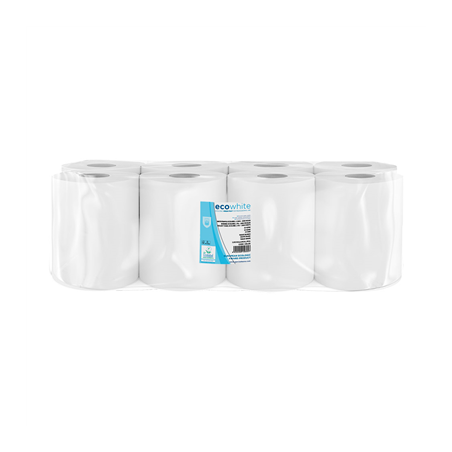 Image ESSUIE-MAINS "AUTOCUT" ECOLABEL 2 PLIS  21 G/M2 150 M Ø19,5x20 CM BLANC OUATE (8 UNITÉ) #1