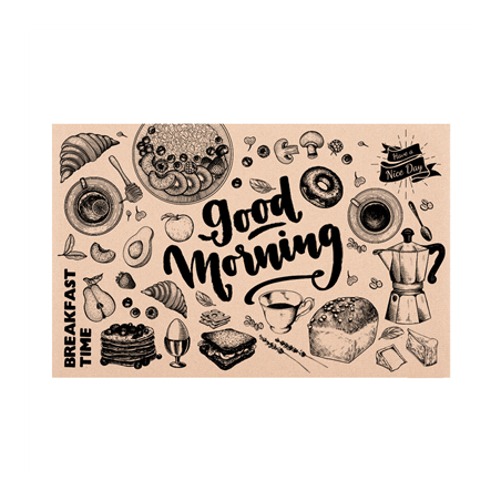Image SETS DE TABLE 'GOOD MORNING' 115 G/M2 24,5x38,5 CM NATUREL KRAFT (1000 UNITÉ) #1