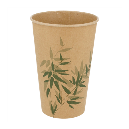 Image GOBELETS 'FEEL GREEN' 550 ML 280 + 18 PE G/M2 Ø9x15,2 CM MARRON CARTON (900 UNITÉ) #1