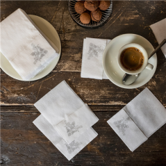 Image SERVIETTES MINI SERVIS ECOLABEL 1 PLI 'TRADITION' 20 G/M2 17x17 CM BLANC CELLULOSE (9600 UNITÉ) #3