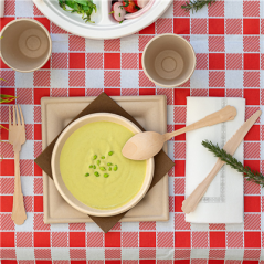 Image SERV. ECOLABEL AVEC LISERÉ "PLUS" 'DOUBLE POINT' 18 G/M2 39x39 CM BLANC OUATE (1200 UNITÉ) #3