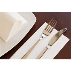 SERVIETTES ECOLABEL 'DOUBLE POINT' 18 G/M2 39x39 CM BLANC OUATE (1200 UNITÉ)