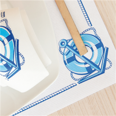 Image SERVIETTES ECOLABEL 'DOUBLE POINT - CADAQUÉS' 18 G/M2 40x40 CM BLANC OUATE (1200 UNITÉ) #3