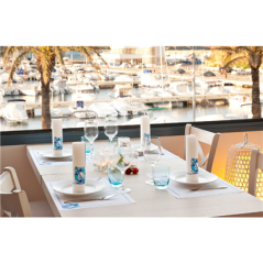 Image SERVIETTES ECOLABEL 'DOUBLE POINT - CADAQUÉS' 18 G/M2 40x40 CM BLANC OUATE (1200 UNITÉ) #5