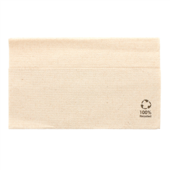 Image SERVIETTES ECOLABEL 1 PLI 'MASTER SERVIS' 23 G/M2 33x33 CM NATUREL OUATE RECYCLÉE (4800 UNITÉ) #1