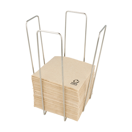 DISTRIBUTEUR SERVIETTES  11x11x18 CM ARGENTE INOX (1 UNITÉ)