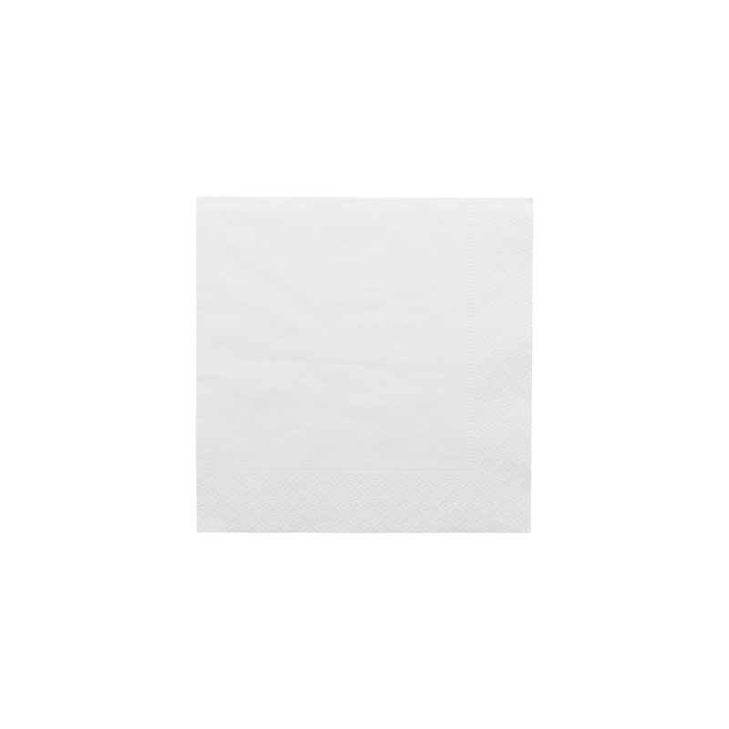 SERVIETTES 2 PLIS 18 G/M2 20x20 CM BLANC OUATE (4800 UNITÉ) SERVIETTES 2 PLIS 18 G/M2 20x20 CM BLANC OUATE (4800 UNITÉ)