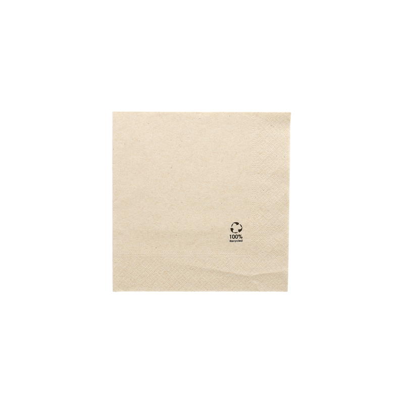 SERVIETTES ECOLABEL 2 PLIS 18 G/M2 33x33 CM NATUREL OUATE RECYCLÉE (2400 UNITÉ) SERVIETTES ECOLABEL 2 PLIS 18 G/M2 33x33 CM NATUREL OUATE RECYCLÉE (2400 UNITÉ)