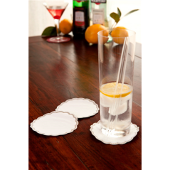 DESSOUS DE VERRE 9 PLIS  8x18 G/M2 + (30+12) G/M2 Ø9 CM BLANC OUATE (3000 UNITÉ)