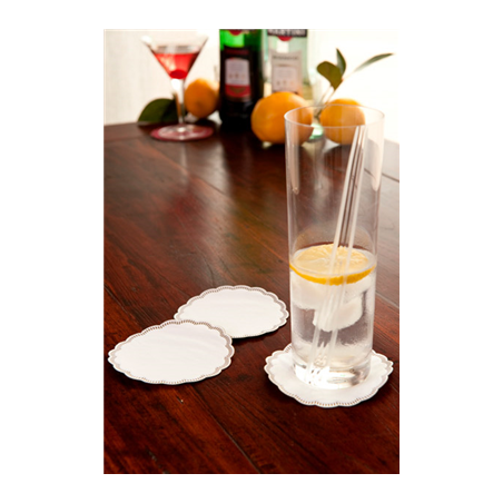 DESSOUS DE VERRE 9 PLIS  8x18 G/M2 + (30+12) G/M2 Ø9 CM BLANC OUATE (3000 UNITÉ)