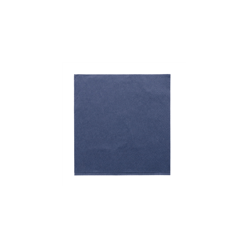 SERVIETTES ECOLABEL 2 PLIS  18 G/M2 39x39 CM BLEU MARINE OUATE (1600 UNITÉ)
