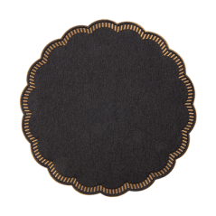 Image DESSOUS DE VERRE 9 PLIS  8x18 G/M2 + (30+12) G/M2 Ø9 CM NOIR OUATE (3000 UNITÉ) #1