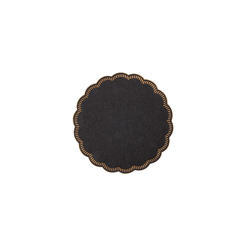 DESSOUS DE VERRE 9 PLIS  8x18 G/M2 + (30+12) G/M2 Ø9 CM NOIR OUATE (3000 UNITÉ)