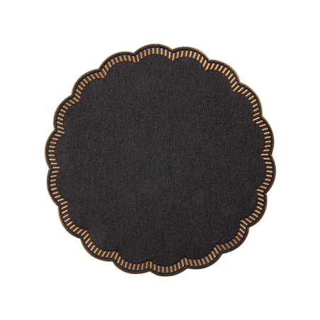 Image DESSOUS DE VERRE 9 PLIS  8x18 G/M2 + (30+12) G/M2 Ø9 CM NOIR OUATE (3000 UNITÉ) #1