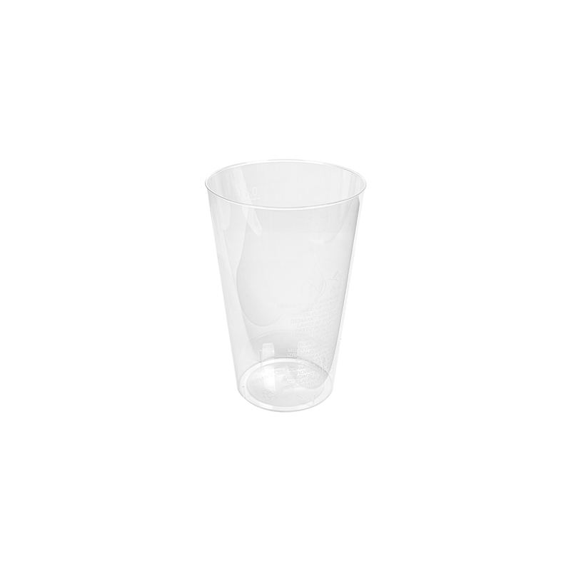 VERRES INJECTÉS 400 ML Ø 8,5/6x13 CM TRANSPARENT PS (500 UNITÉ)