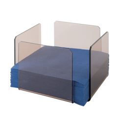 Image DISTRIBUTEUR SERVIETTES  17,5x17,5x11 CM ROSE/FUME METACRYLATE (2 UNITÉ) #1